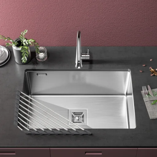 Over-sink corner dish drying rack