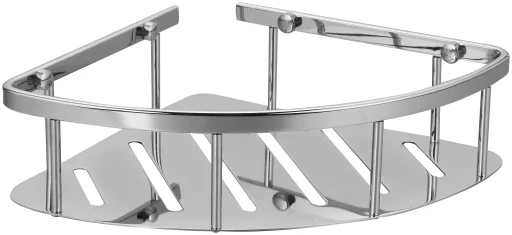 Single-tier corner wire shelf