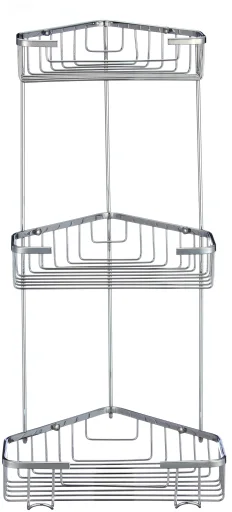 Three-tier corner wire shelf