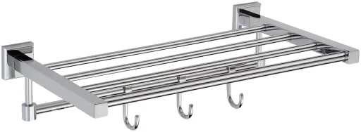 Towel shelf 40 cm with 3 hooks