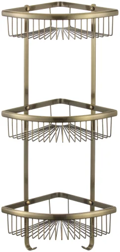 Three-tier corner wire shelf