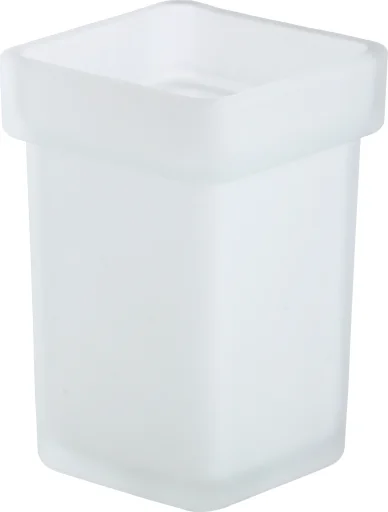 Glass toilet brush cup