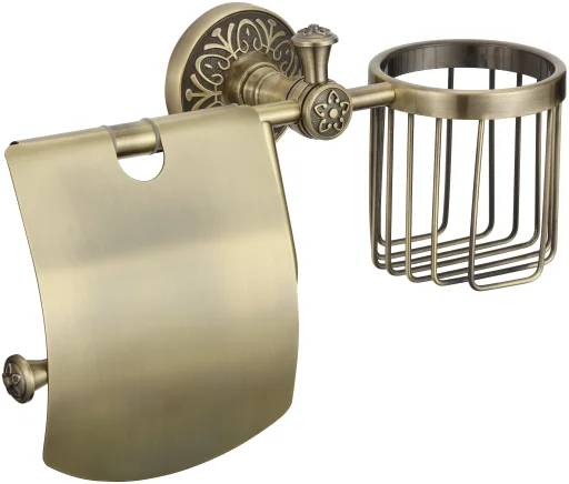 Toilet paper holder with air freshener basket
