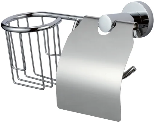 Toilet paper holder with air freshener basket