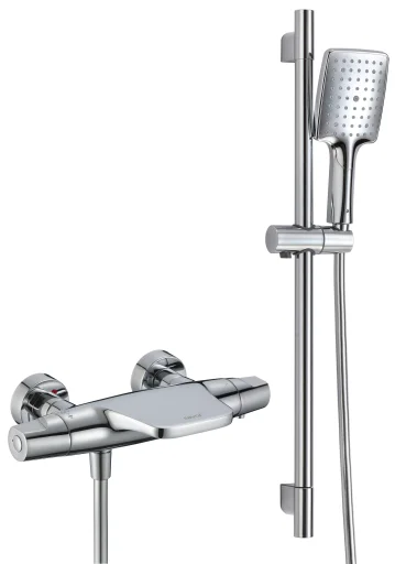 Shower system with thermostatic mixer